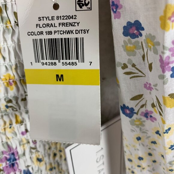 1. State Women's Floral Frenzy Long Sleeve Smocked Peasant Top Size M NWT 9738 - Picture 2 of 9